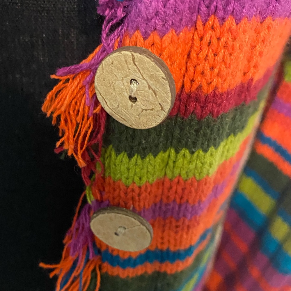 Multicolor Striped Women's Cardigan || Size 14 (see measurements in description) - Picture 6 of 11
